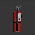 Red Fire Extinguisher With Handle Hose And Label For Fire Safety Equipment