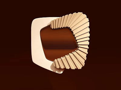 Modern Decorative Mirror With Unique Fan Shaped Layered Frame Design 3d model