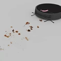 Smart Robot Vacuum Cleans Scattered Debris On Wooden Floor Efficiently