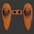 Orange Connected Twin Watercraft With Enclosed Cockpits And Modern Sleek Design