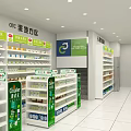 Neat Pharmacy Store With OTC Non Prescription Medicine Area Health Products And Shelves