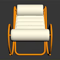 Modern Accent Chair With Orange Curved Frame And White Padded Seat Back