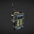 Tactical Weapon Control Unit Featuring NRK2 MC2 Antenna and Yellow Text Display Screen 3d model
