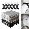 Decorative Ornament Set With Geometric Shapes Stacked Design Transparent And Black Layered Structure