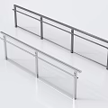 Two Modern Railings With Sleek Metal Frames And Clear Glass Panels