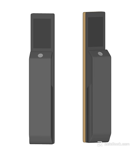 Modern Door Handle With Sleek Black Finish And Durable Metal Construction For Home Interiors 3d model 