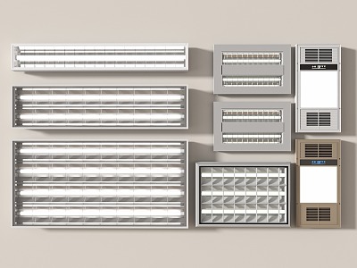 Modern Grille Lamp Embedded Grille Lamp Tube 3d model