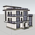Modern Style Detached Villa Exterior With Large Glass Windows Balconies And Greenery