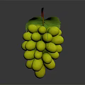 Fresh Ripe Green Grapes With Juicy Berries And Green Leaves On Vine