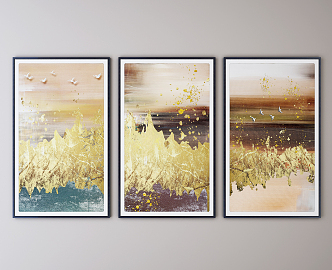 New Chinese abstract painting hanging painting 3d model