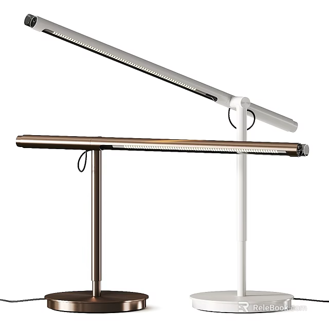Modern Desk Lamp with Black and White Color Options Slim Long Arm Design 3d model 