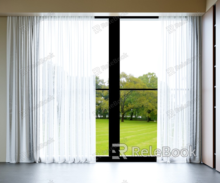 Modern Gauze Curtain Light Transmission Curtain White Gauze Curtain Dream Curtain Window Screen model