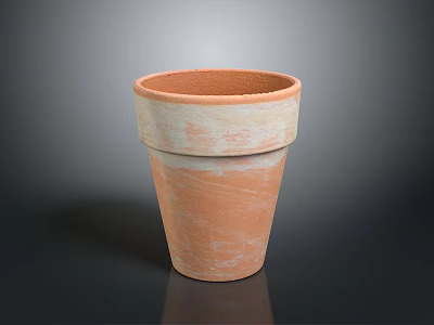 Vintage Handmade Terracotta Planter With Two Tier Design For Home Living Use 3d model