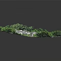 3D Miniature Village Scene With Green Vegetation And Traditional Houses Layout
