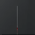 White Long Rod With Red Bottom Part Standing On Black Background