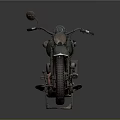 Vintage Motorcycle With Classic Design Leather Seat And Old Fashioned Headlight
