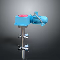 Blue Industrial Stirring Equipment With Red Top Motor And Stainless Steel Blades