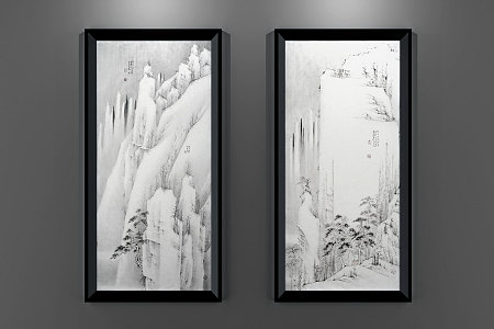 New Chinese Landscape Painting Decorative Painting 3d model