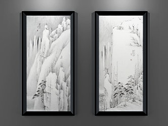 New Chinese Landscape Painting Decorative Painting 3d model