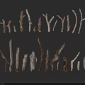 Natural Wooden Branches In Various Sizes And Different Shapes For Decorative Use