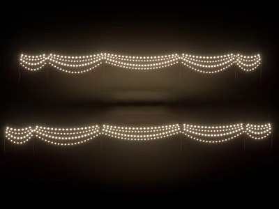 Decorative Lights Wavy String Design With Small White Lights For Festive Party Decoration 3d model