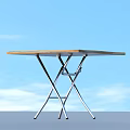 Simple Wooden Top Dining Table With Sleek Metal Legs And Modern Design