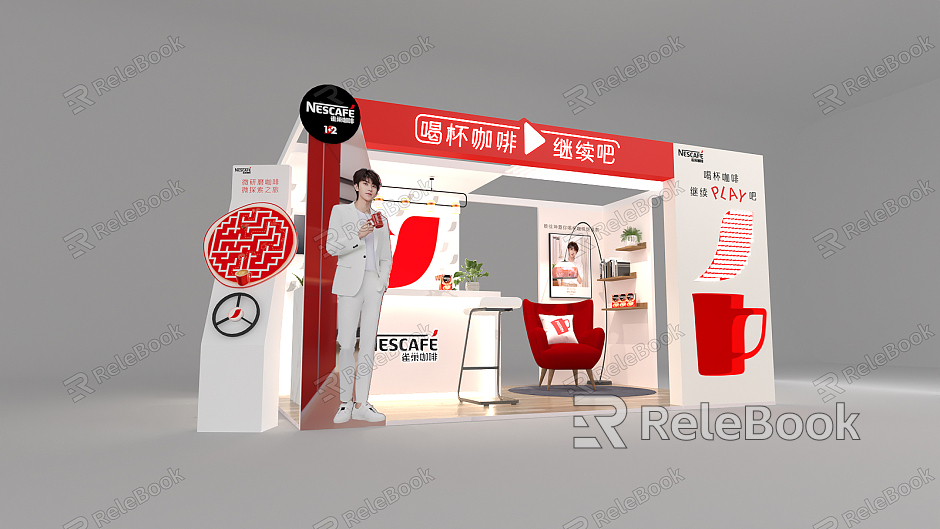 Modern Exhibition Coffee Booth model