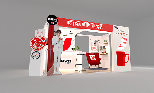 Modern Exhibition Coffee Booth 3d model