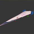 Concorde 300 Supersonic Aircraft Model With White Blue Body And UK Flag