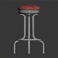 Stylish Contemporary Bar Stool With Pink Padded Seat And Metal Frame Design