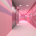 Modern Corridor Pink Channel Mei Chen 3d model