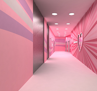 Modern Corridor Pink Channel Mei Chen 3d model