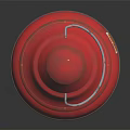 Red Lantern With White Body Black Base And Metal Carrying Handle