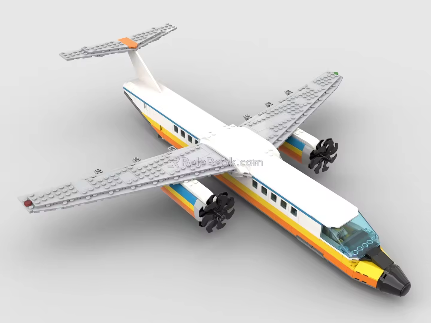 LEGO toy building blocks propeller aircraft transport 3d model
