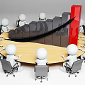 Team Members Discussing Business Growth With Rising Graph At Round Table