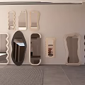Various Stylish Mirrors with Unique Shapes and Modern Designs on Wall