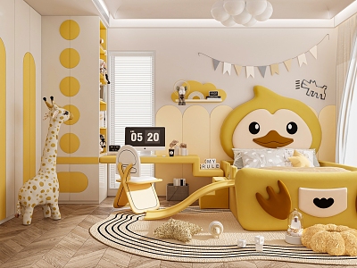 Children's Room Children's Bed Simple Boy's Room Boy's Bed Girl's Room Girl's Bed Toy Furnishings 3d model