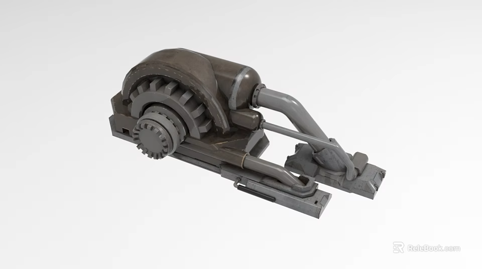 Durable Industrial Equipment with Gear Mechanism Metal Pipes and Sturdy Frame 3d model 