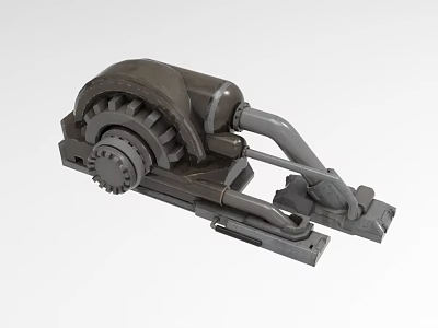 Durable Industrial Equipment with Gear Mechanism Metal Pipes and Sturdy Frame 3d model