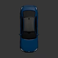 Blue Sleek Sporty Sedan With Black Roof And Modern Exterior Design
