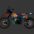 Vibrant Off Road Motorcycle With Colorful Graphics Racing Numbers And Knobby Tires