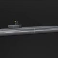 Gray Military Submarine Model With Streamlined Hull And Conning Tower