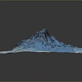 Modern Garden Landscape 3D Model Featuring Snowy Mountain Scenery Design Elements