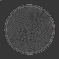 Black Leather Round Sofa Stool With Vertical Quilted Stitching Design