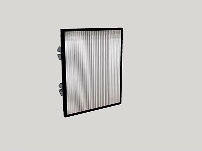 High Efficiency Rectangular Pleated Air Filter With Black Frame For Home Use 3d model