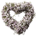 Heart Shaped Floral Hanging Decoration with Purple and White Flowers