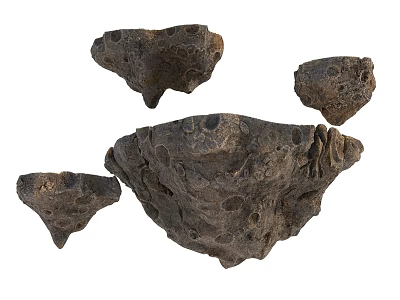 Natural Stone and Rustic Wood Pieces for Creative Decorative Projects 3d model