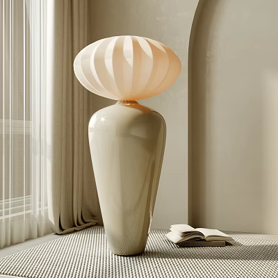 Modern Floor Lamp In Cozy Living Room With Curtains And Open Book 3d model Modern Floor Lamp In Cozy Living Room With Curtains And Open Book 3d model