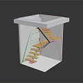 Modern White Cube Building Interior Featuring Orange Spiral Stairs Design Structure