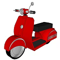 Red Vintage Scooter with Classic Design Chrome Accents and Sleek Body